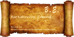Bartakovics Edmond névjegykártya